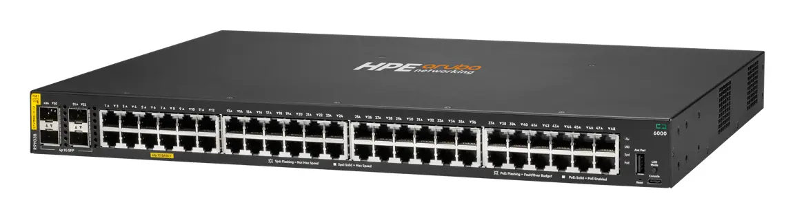 Aruba R9Y03B CX6000 48p 10M/100M/1G Class4 PoE 4p SFP 1G 740W PoE Switch