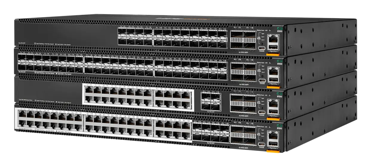 Aruba S6B79A CX8100 48p SFP+ 10G 4p QSFP28 100G Connector-to-Power Airflow Veri Merkezi Switch