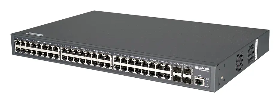 BDCOM IES200-5048G-4X 48 Port Gigabit 4×10G SFP+ L3 Endüstriyel Switch görsel 3