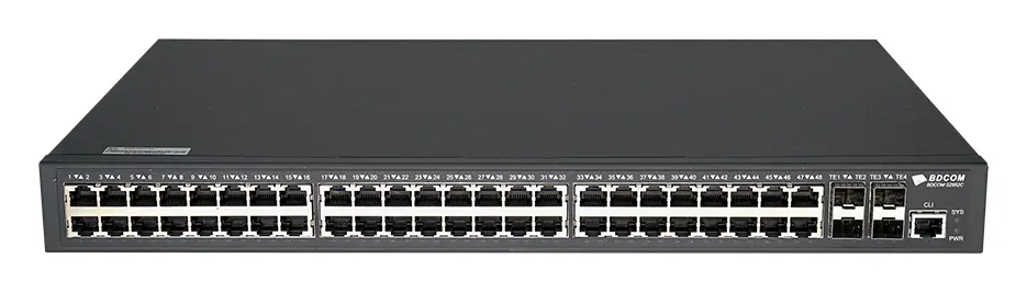 BDCOM IES200-5048G-4X 48 Port Gigabit 4×10G SFP+ L3 Endüstriyel Switch görsel 4