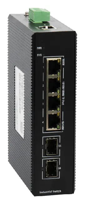 BDCOM IES200-V25-2S4P 4 Port Gigabit 2×SFP Endüstriyel Switch görsel 5