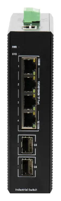 BDCOM IES200-V25-2S4T 4 Port Gigabit 2×SFP Endüstriyel Switch