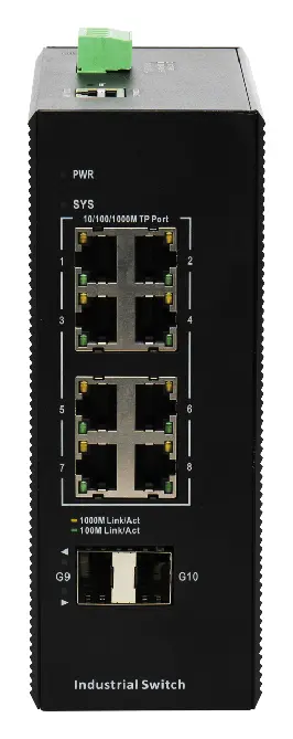 BDCOM IES200-V25-2S8P 8 Port Gigabit 2×SFP Endüstriyel Switch