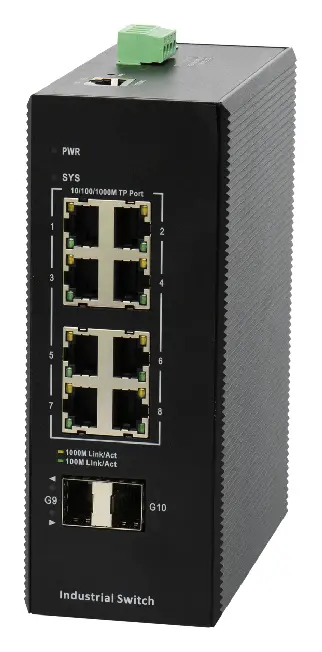 BDCOM IES200-V25-2S8P 8 Port Gigabit 2×SFP Endüstriyel Switch görsel 2