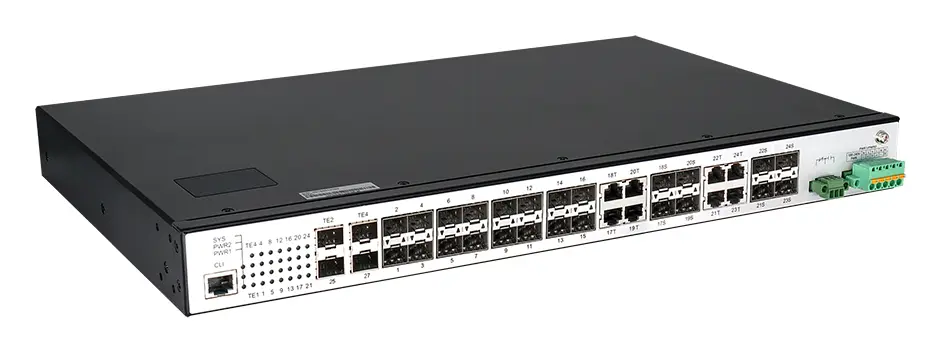 BDCOM IES2000-5024S8C4X 24 Port Gigabit SFP 8×Combo 4×10G SFP+ L2+ Endüstriyel Switch görsel 3