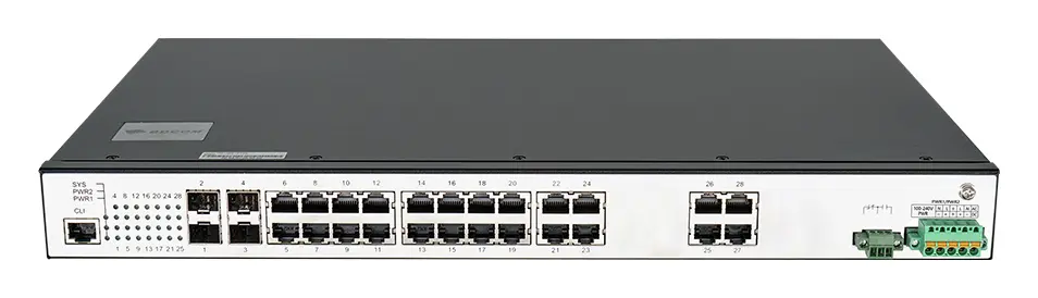 BDCOM IES2000-5024T4S 24 Port Gigabit 4×SFP L2+ Endüstriyel Switch