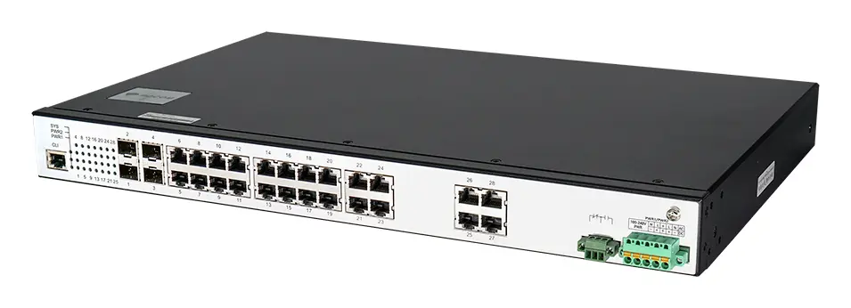 BDCOM IES2000-5024T4S 24 Port Gigabit 4×SFP L2+ Endüstriyel Switch görsel 2