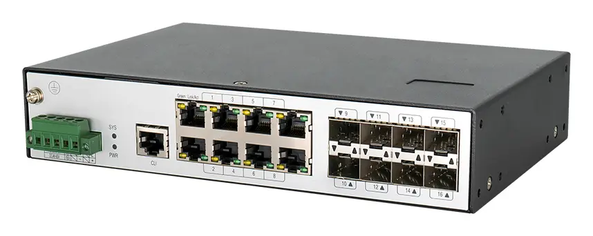 BDCOM IES2000-TU8S8T 8 Port Gigabit 8×SFP Endüstriyel Switch görsel 2