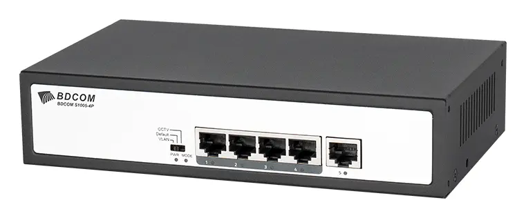 BDCOM S1005-4P 4 Port Fast Ethernet PoE Yönetilemez Switch görsel 3