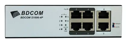 BDCOM S1006-4P 4 Port Fast Ethernet PoE Yönetilemez Switch