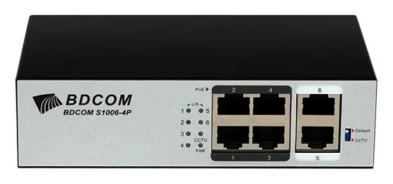 BDCOM S1006-4P 4 Port Fast Ethernet PoE Yönetilemez Switch görsel 3