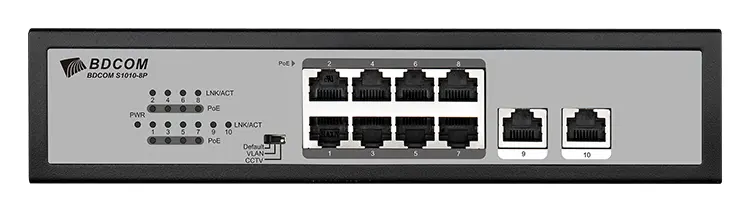 BDCOM S1010-8P 8 Port Fast Ethernet PoE Yönetilemez Switch görsel 4