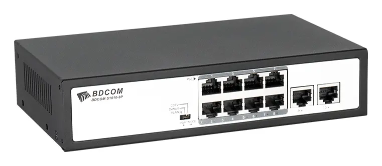 BDCOM S1010-8PV1 8 Port Fast Ethernet PoE Yönetilemez Switch görsel 3