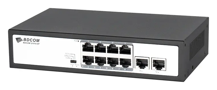 BDCOM S1010-8PV1 8 Port Fast Ethernet PoE Yönetilemez Switch görsel 4