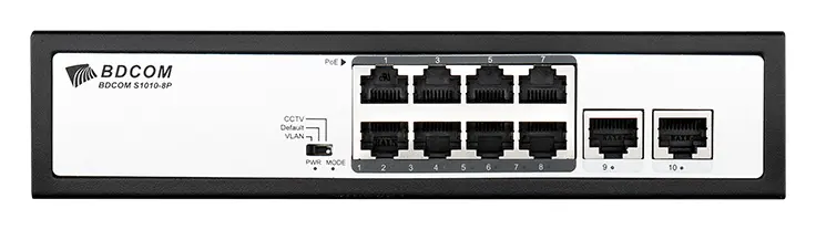BDCOM S1010-8PV1 8 Port Fast Ethernet PoE Yönetilemez Switch görsel 5