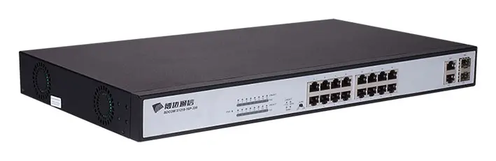 BDCOM S1218-16P 16 Port Fast Ethernet PoE Yönetilemez Switch görsel 2