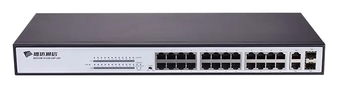 BDCOM S1226-24P 24 Port Fast Ethernet PoE Yönetilemez Switch görsel 2