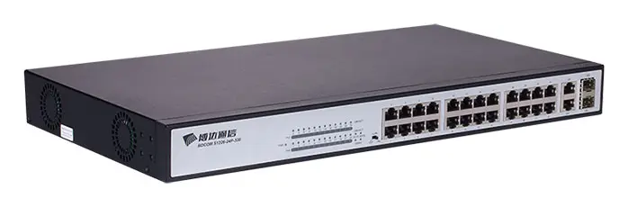 BDCOM S1226-24P 24 Port Fast Ethernet PoE Yönetilemez Switch görsel 3