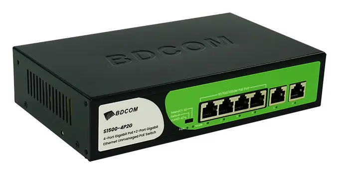 BDCOM S1500-4P2G 8 Port Gigabit PoE Yönetilemez Switch görsel 3