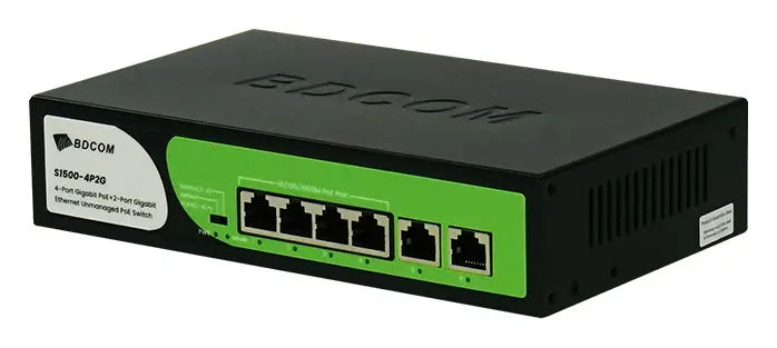 BDCOM S1500-4P2G 8 Port Gigabit PoE Yönetilemez Switch görsel 4