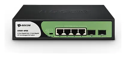 BDCOM S1500-4P2S 6 Port Gigabit PoE 2×SFP Yönetilemez Switch