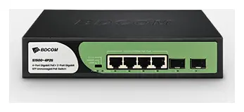 BDCOM S1500-4P2S 6 Port Gigabit PoE 2×SFP Yönetilemez Switch görsel 2