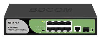 BDCOM S1500-8P1G1S 11 Port Gigabit PoE 1×SFP Yönetilemez Switch