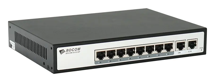 BDCOM S1510-8PV1 8 Port Gigabit PoE Yönetilemez Switch görsel 2
