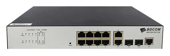 BDCOM S2212-B 8 Port Fast Ethernet 2×Gigabit 2×SFP L2+ Yönetilebilir Switch