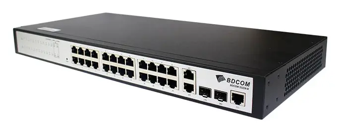 BDCOM S2228-B 24 Port Fast Ethernet 2×Gigabit 2×SFP L2+ Yönetilebilir Switch görsel 2