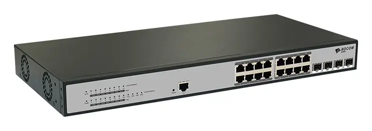 BDCOM S2500-16P4S 16 Port Gigabit PoE 4×SFP L2+ Yönetilebilir Switch görsel 3