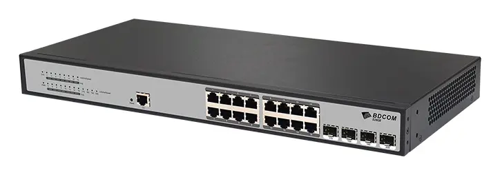 BDCOM S2500-16P4S 16 Port Gigabit PoE 4×SFP L2+ Yönetilebilir Switch görsel 4