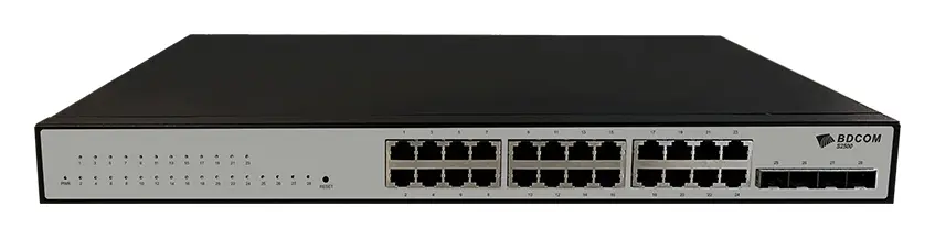 BDCOM S2500-24P4S-W 28 Port Gigabit PoE 4×SFP Akıllı (Web) Yönetilebilir Switch görsel 2