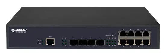 BDCOM S2512E 8 Port Gigabit 4×SFP L2+ Yönetilebilir Switch