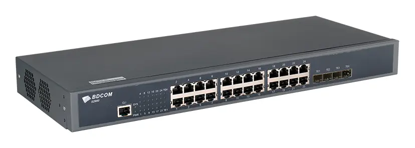 BDCOM S2900-24 24 Port Gigabit 4×10G SFP+ L2+ Yönetilebilir Switch görsel 2