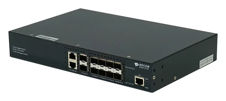 BDCOM S2900-2T10X 2 Port Gigabit 10×10G SFP+ Yönetilebilir Switch görsel 4