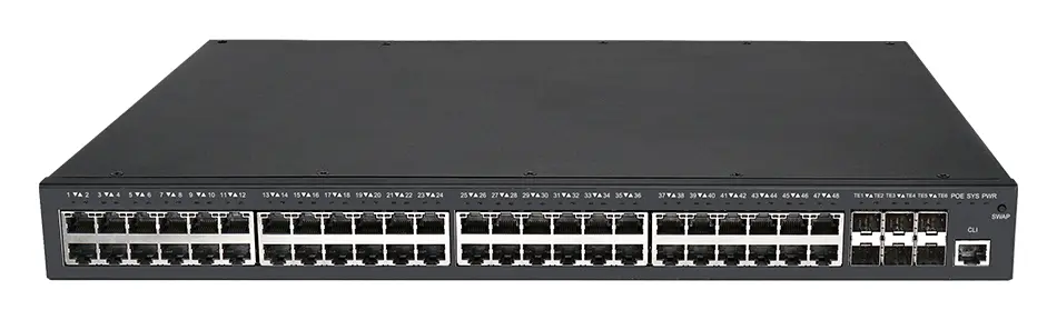 BDCOM S2900-48P6X-760 48 Port Gigabit PoE 6×10G SFP+ L2+ Yönetilebilir Switch
