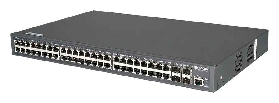 BDCOM S2952E 48 Port Gigabit 4×10G SFP+ L2+ Yönetilebilir Switch görsel 3