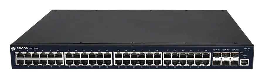 BDCOM S3900-48P6X 48 Port Gigabit PoE 6×10G SFP+ Yönetilebilir Switch görsel 5