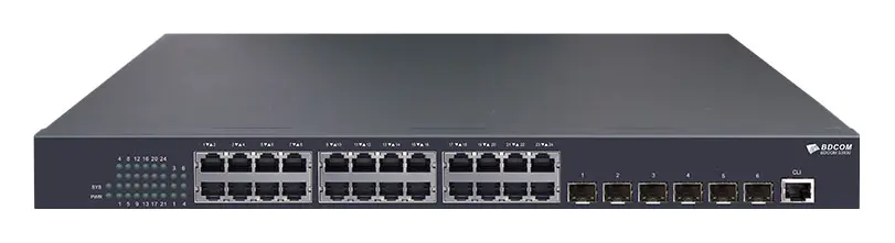 BDCOM S3930 24 Port Gigabit 6×10G SFP+ Yönetilebilir Switch
