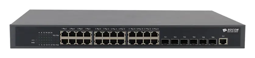 BDCOM S3930B 24 Port Gigabit 6×10G SFP+ Yönetilebilir Switch