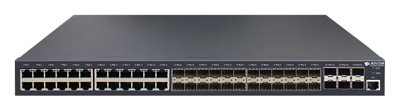 BDCOM S3938F 24 Port Gigabit SFP 8×Gigabit 6×10G SFP+ Yönetilebilir Switch görsel 2