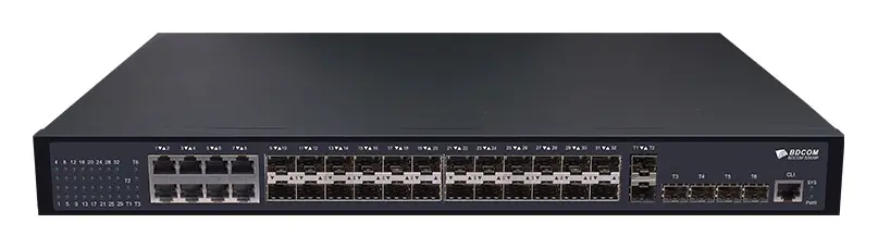 BDCOM S3954M 24 Port Gigabit 24×SFP 6×10G SFP+ Yönetilebilir Switch görsel 3