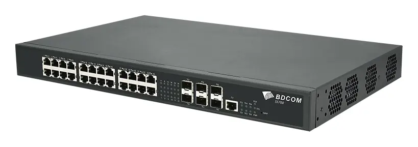 BDCOM S5700-24EP6X 24 Port 2.5G PoE 6×10G SFP+ Yönetilebilir Switch görsel 2