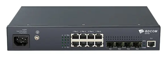 BDCOM S5700-8ET4XV1 8 Port 2.5G 4×10G SFP+ Yönetilebilir Switch — görsel 4