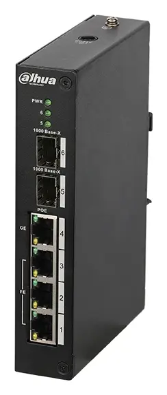 Dahua PFS4206-4P-120 4 Port Endüstriyel PoE Switch