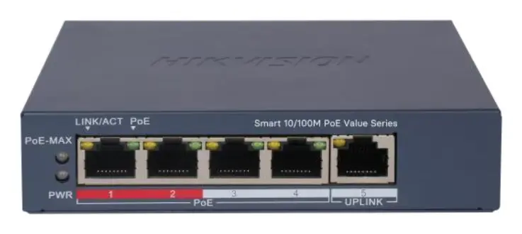 Hikvision DS-3E1105P-EI/M-V2 4 Port Fast Ethernet Smart PoE Switch