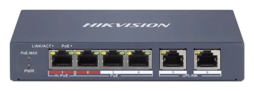 Hikvision DS-3E1106HP-EI 4 Port Fast Ethernet Smart PoE Switch