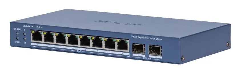 Hikvision DS-3E1510P-EI/M-8P2F(C) 8 Port Gigabit PoE Switch — görsel 5