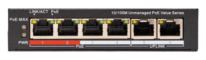 HiLook NS-0106P-45(B) 4 Port PoE Switch — görsel 2